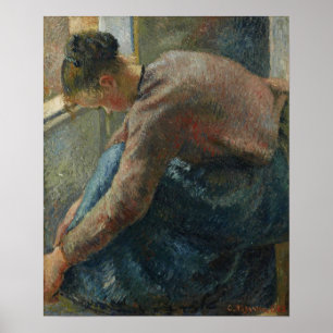 Poster Pissarro - Femme Paysanne Mis Sur Les Bottes 1885