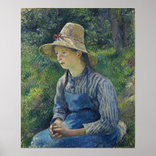Poster Pissarro - Jeune Fille Paysanne Portant Un Casquet (Devant)