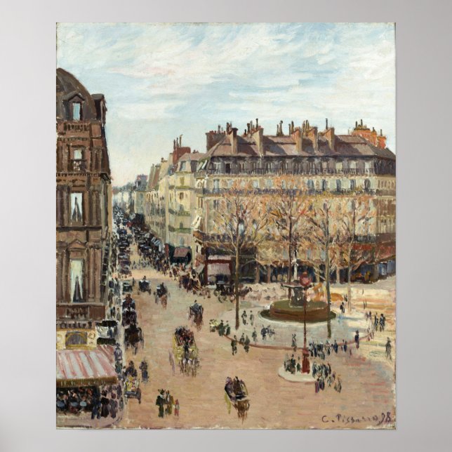 Poster Pissarro - La Rue Saint-Honore 1898 (Devant)