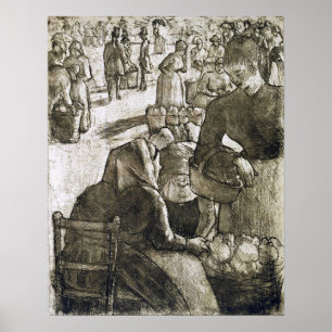 Poster Pissarro - Marché Végétal À Pontoise