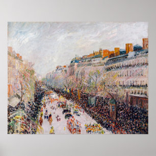 Poster Pissarro - Montmartre, Mardi Gras sur le Boulevard