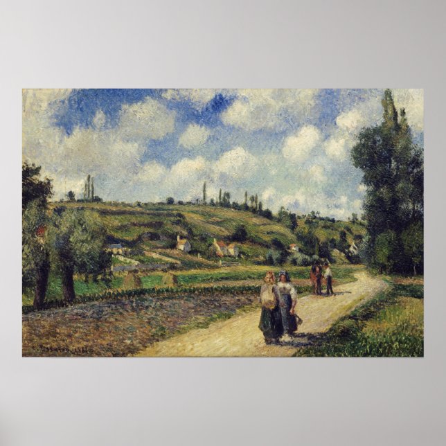 Poster Pissarro - Paysage Près De Pontoise La Route Auver (Devant)