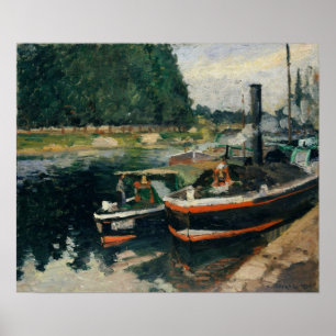 Poster Pissarro - Péniches à Pontoise 1876