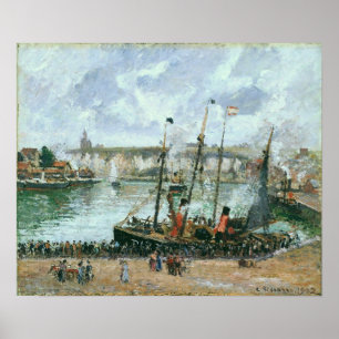 Poster Pissarro - Port intérieur Dieppe Marée haute matin