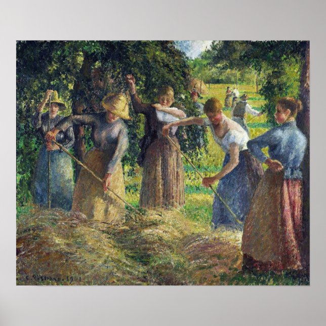 Poster Pissarro - Récolte De Foin À Eragny 1901 (Devant)