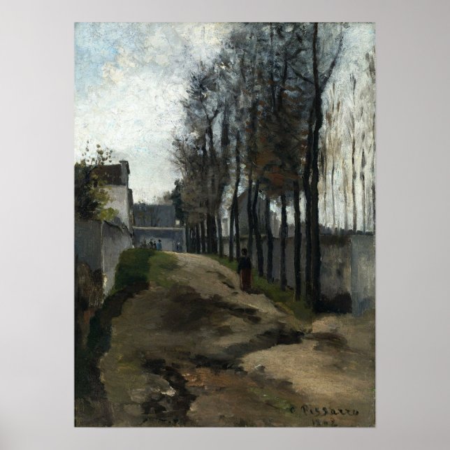 Poster Pissarro - Route Hiver 1862 (Devant)