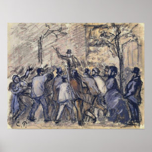 Poster Pissarro - Soulèvement Urbain À Paris En 1870