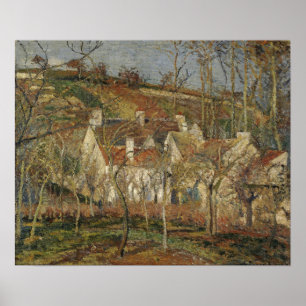 Poster Pissarro - Toits Rouges Coin D'Un Village D'Hiver