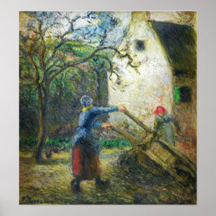 Poster Pissarro - Une Femme Sortant Du Panier À Main 1880
