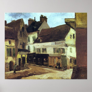 Poster Pissarro - Une Place à La Roche-Guyon 1867