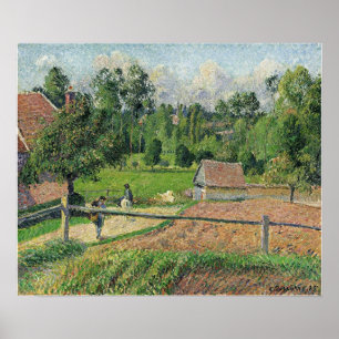 Poster Pissarro - Vue de la fenêtre de l'artiste Eragny 1