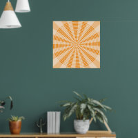 Pissenlit, Spirale Orange, Art Abstrait Bohème