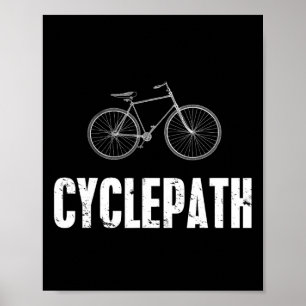 Poster Piste cyclable Vélo drôle VTT Cyclistes