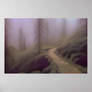 Poster Piste de montagne - Peinture colorée