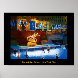 Poster Piste de patinage, centre de Rockefeller, New York