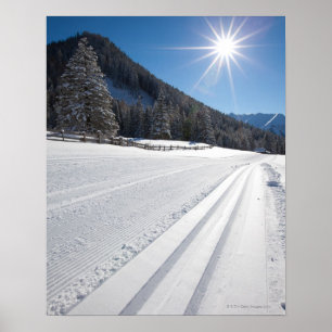 Poster piste de ski de fond fraîchement préparée dans 2