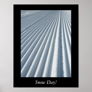 Poster Piste de ski Groomed Day de neige