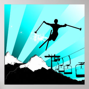 Poster piste en poudre