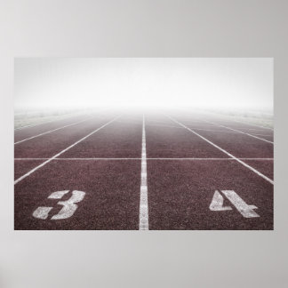 Poster Piste et brouillard de terrain