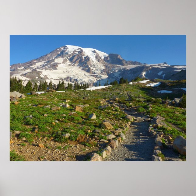 Poster Piste Skyline Mount Rainier (Devant)