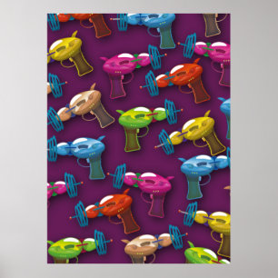 Poster pistolets à rayons de science-fiction