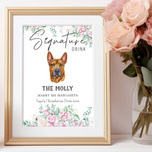 Poster Pit Bull Chien Signature Boire Signal