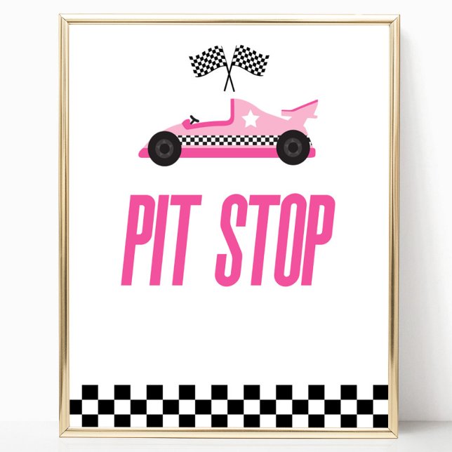 Poster Pit Stop Pink Flace Course Voiture Parcours Pannea (Créateur téléchargé)