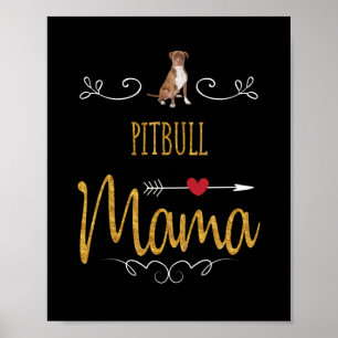 Poster Pitbull aime beaucoup maman