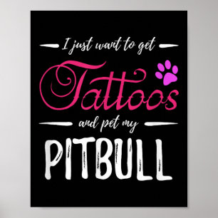 Poster Pitbull Amoureux des chiens Tattoo Chemise Drôle C