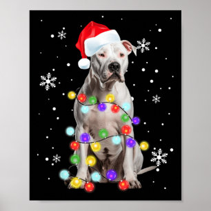 Poster Pitbull Chien Joyeux Dogmas Père Noël Pitbull Noël
