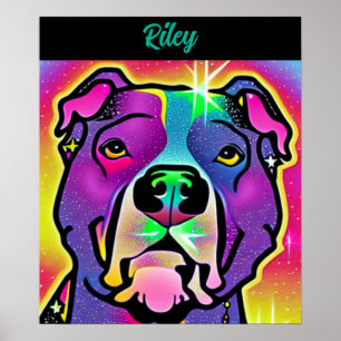 Poster Pitbull Chien Pop Art Personnalisé