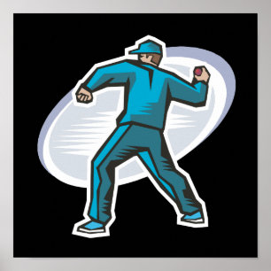 Poster Pitcher cricket