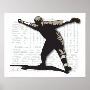 Poster Pitcher de baseball vintage