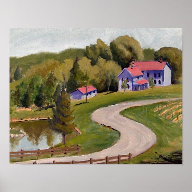 Poster Pittoresque Chandler Hill Winery peinture à l'huil (Devant)