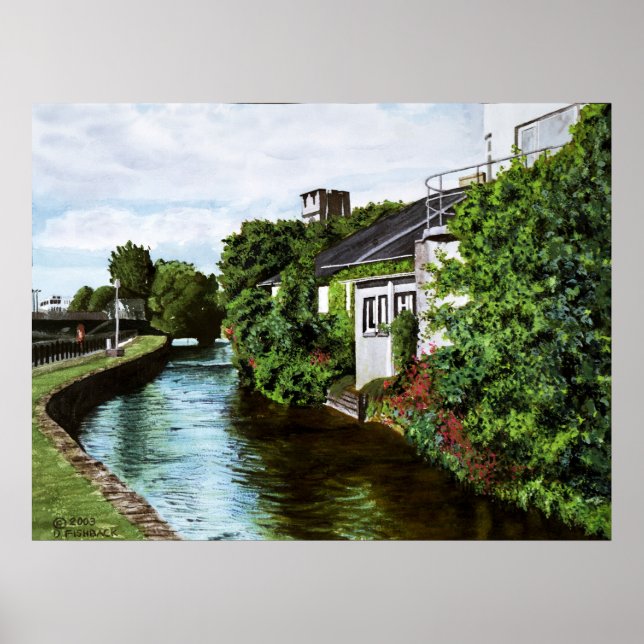 Poster Pittoresque Galway City Irlande Canal View (Devant)