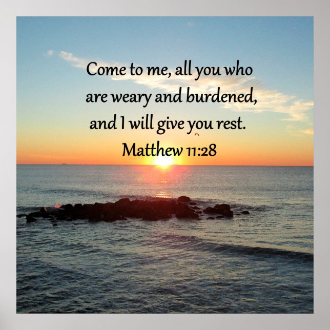 POSTER PITTORESQUE MATTHEW 11"28 SCRIPTURE VERSE (Devant)