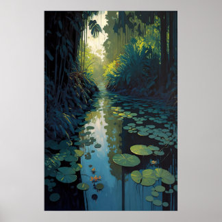 Poster Pittoresque Nénuphar