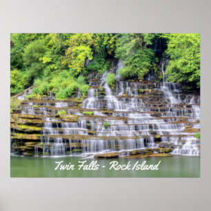 Poster Pittoresque Twin Falls Rock Island