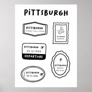 Poster Pittsburgh - Collection Timbres de voyage   Minima