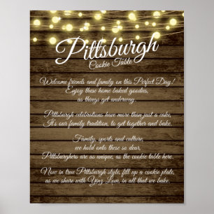 Poster Pittsburgh Cookie Table Mariage rustique