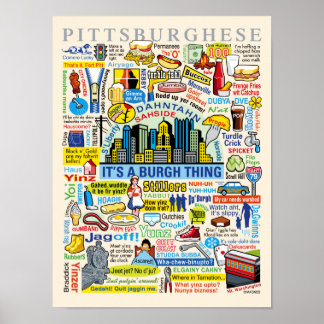 Poster Pittsburgh Language Fun Pittsburghese