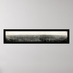 Poster Pittsburgh PA Panorama Photo 1908
