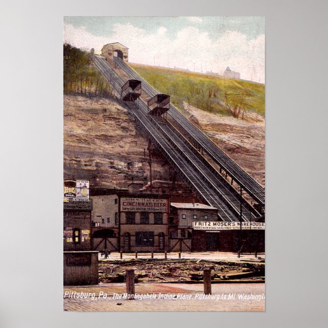 Poster Pittsburgh Pennsylvania Monangahela Incline Plane (Devant)