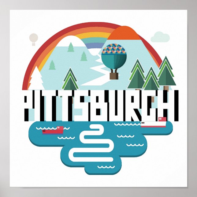 Poster Pittsburgh, Pennsylvanie | Design Cityscape (Devant)