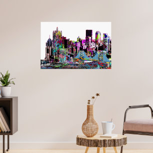 Poster Pittsburgh, Pennsylvanie en graffiti
