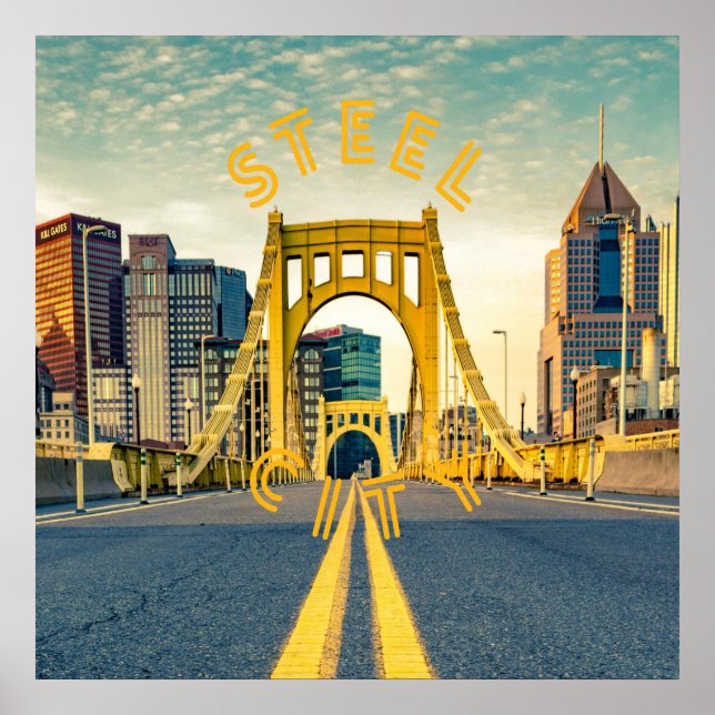 Poster Pittsburgh Steel City Skyline 412 (Devant)