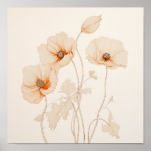 Poster Pivoines bohèmes florales éthérées