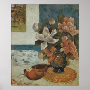 Poster Pivoines chinoises et mandoline de Paul Gauguin