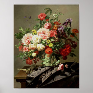 Poster Pivoines, pavots et roses, 1849