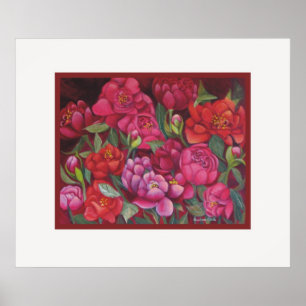 Poster Pivoines roses